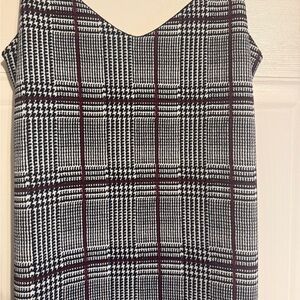 Vibe Black and White Checkered Mini Dress